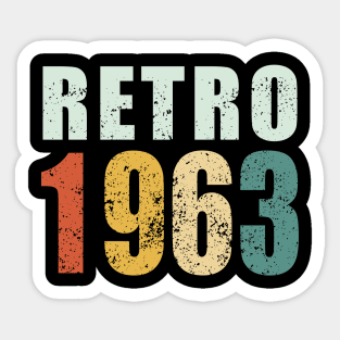 58th Birthday Gifts Year Old - Retro 1963 T-Shirt Sticker